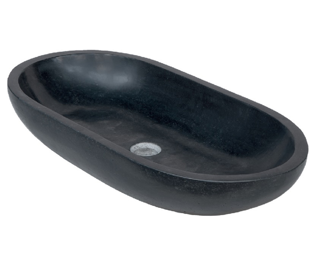 Lavabo in pietra Ovale Basalto Nero