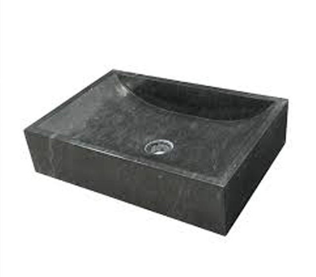 Lavabo in marmo Quadrato Nero