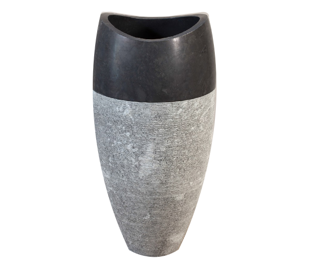 Lavabo da terra capsula grigio nero marmo