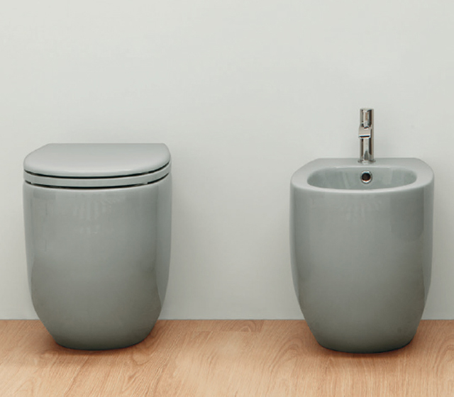 Bidet a terra in ceramica colorata Nic Design - Milk