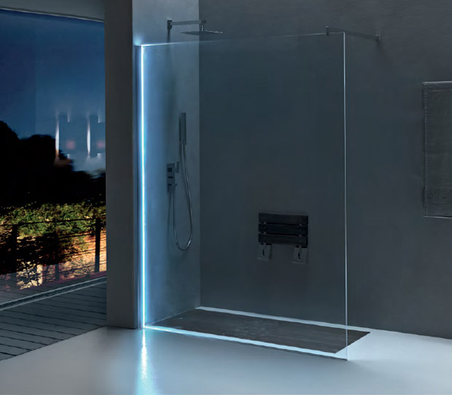 Box doccia aperto Mirage Separè con led 120 cm