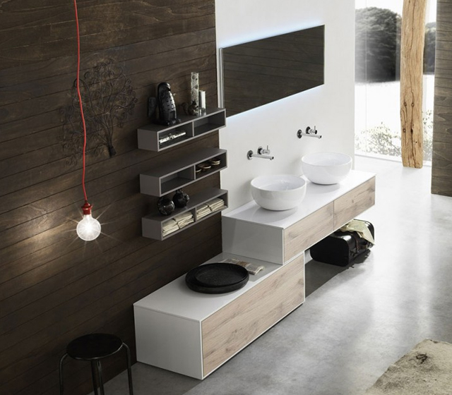 Arredo Bagno ROVERE ANTICO L237xP50,5 cm