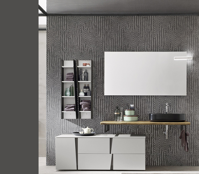 Arredo bagno sospeso quercia antico