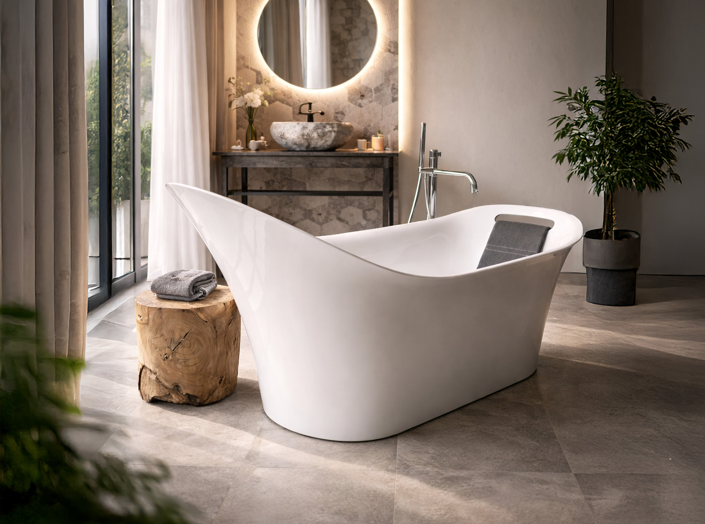 Vasca da bagno freestanding Carezza 160x70 cm