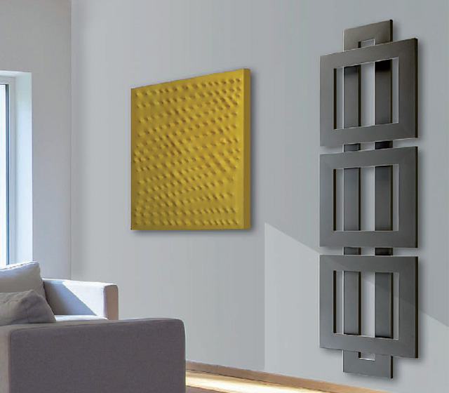 Termoarredo design particolare Cross Q verticale nero