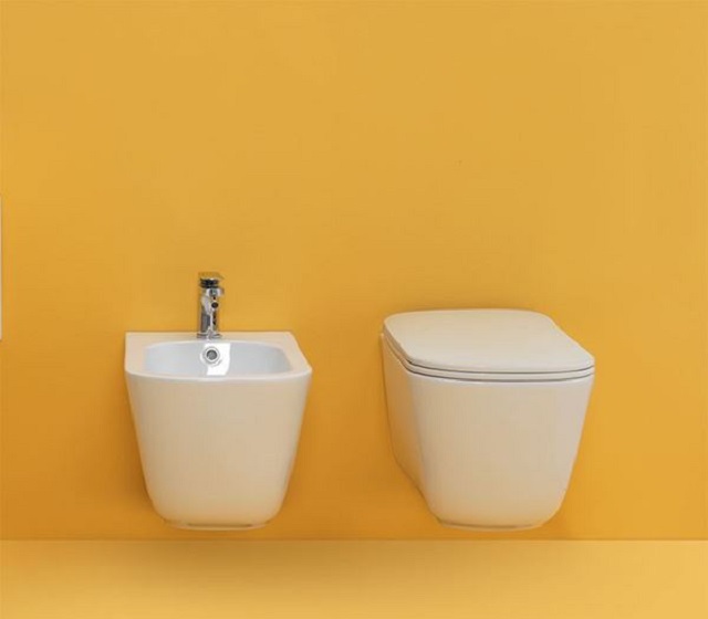Coppia sanitari sospesi Tribeca Wc senza brida Kerasan Coppia sanitari sospesi Tribeca Wc senza brida Kerasan