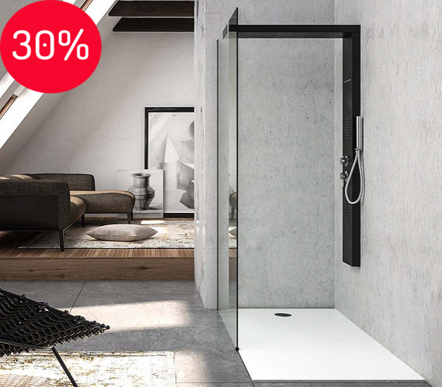 Box doccia con profilo nero 120 cm stile industriale moderno