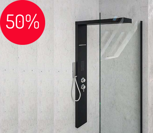 Colonna box doccia con profilo nero 120 cm stile industriale moderno