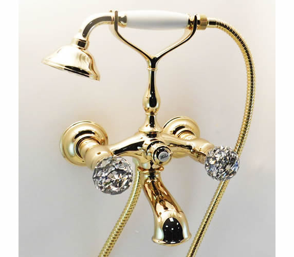 Gruppo vasca esterno con doccia Karenina oro