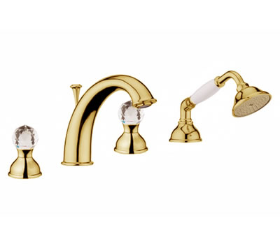 Gruppo bordo vasca Karenina oro