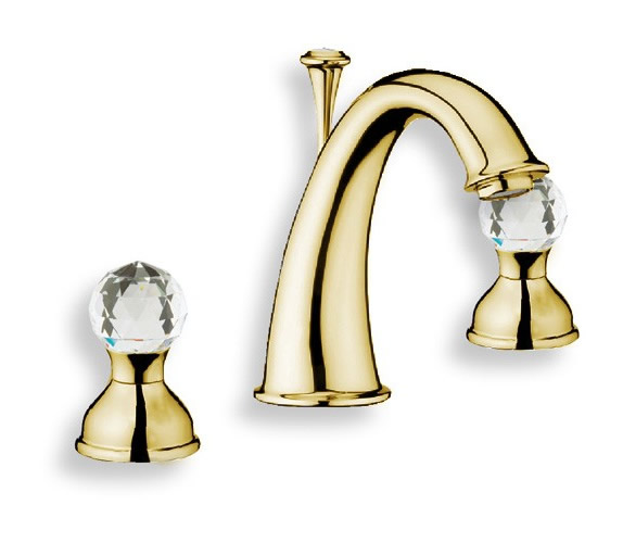 Gruppo lavabo 3 fori Karenina oro