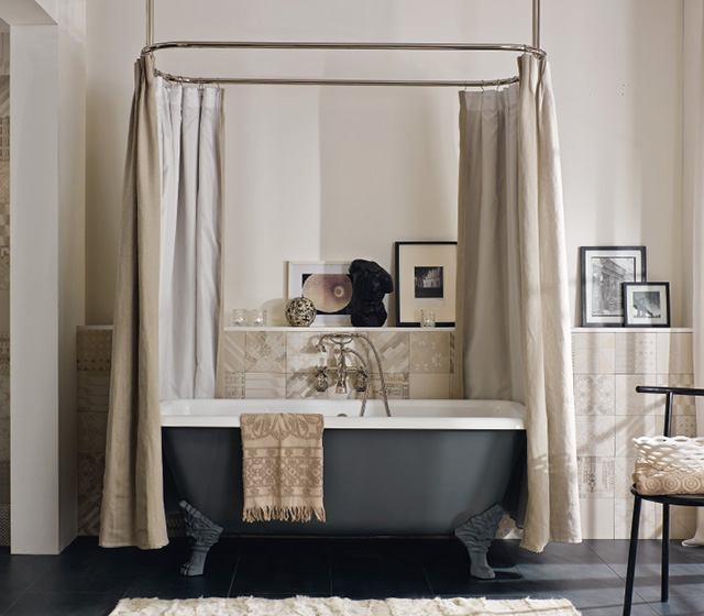 Anello tenda per vasca retrò