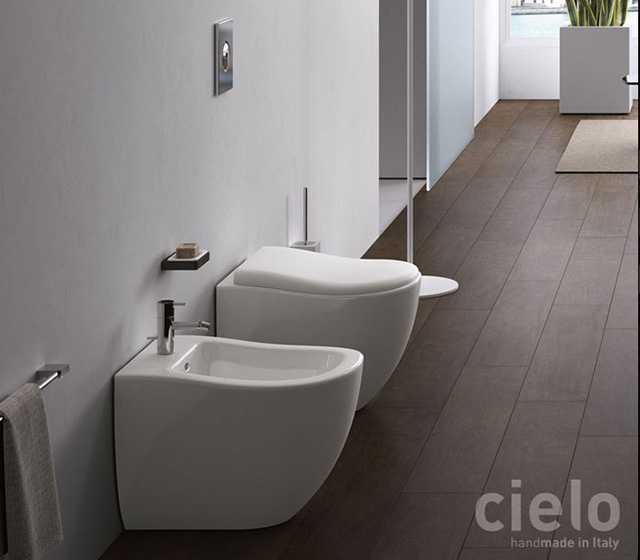 Bidet a terra Fluid-Cielo-Bianco Talco