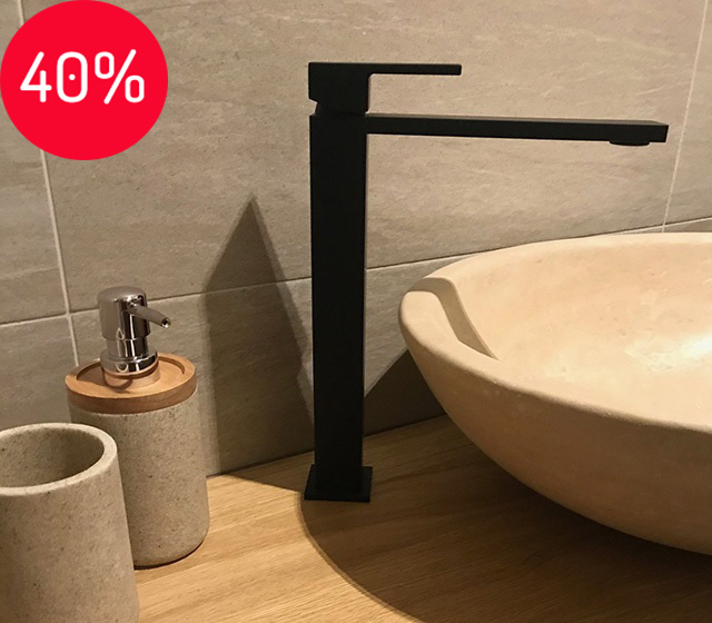 Miscelatore lavabo Tetris nero opaco