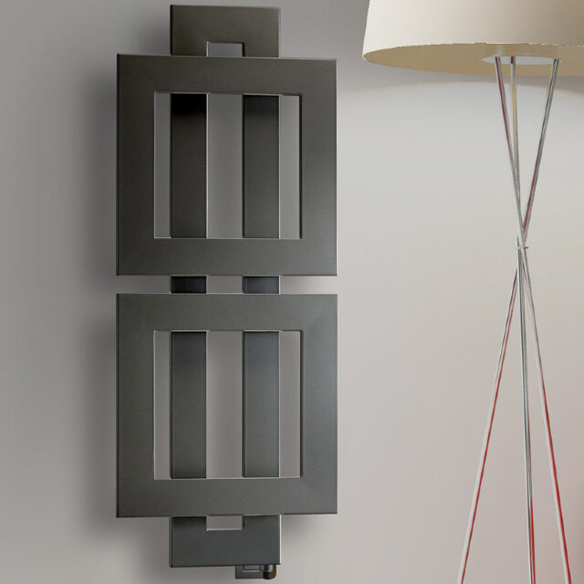 Termoarredo elettrico in acciaio e.Cross-Q 128x48cm