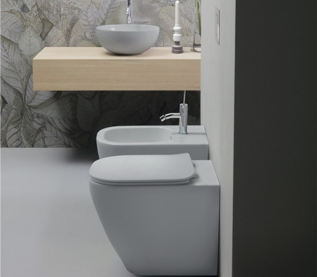 Wc a terra filo muro Terza Età serie Forever H48 - Bianco