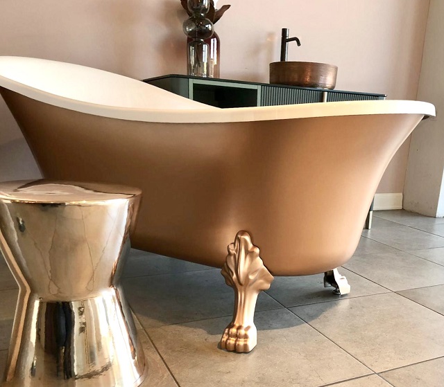 Vasca stile inglese metal oro rosa