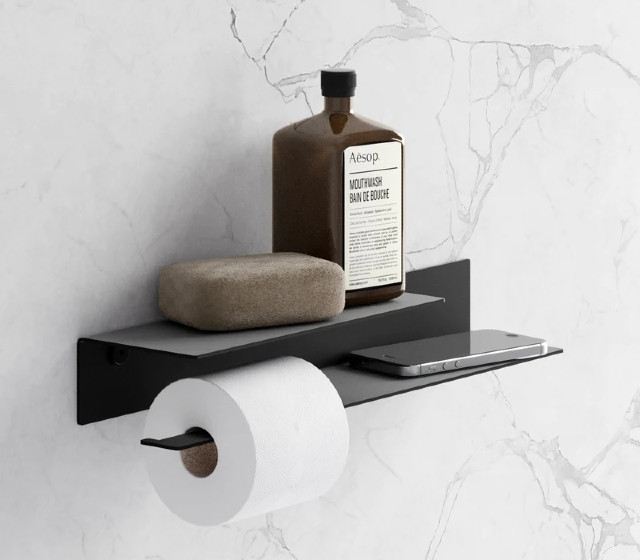 Mensola metallo nero 37 cm dx