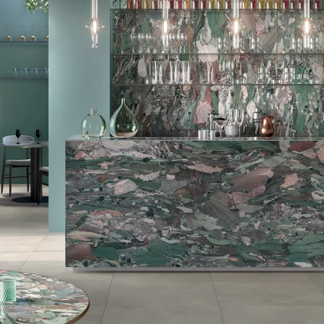 Superfici bagno colorate